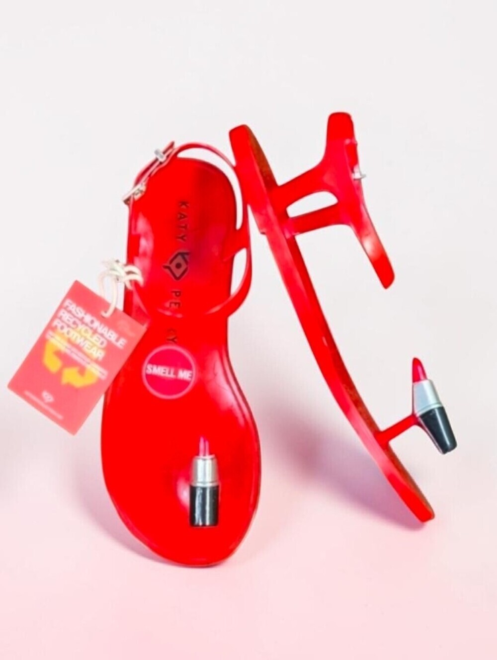 Katy Perry | The Geli Lipstick Toe Grip Ankle Buckle Scented Jelly Sandals -NWT!